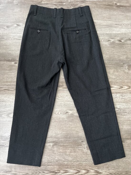 Vince High Waist Flannel Wool Trousers Cropped Length Dark Gray Womens 6 - Picture 11 of 14